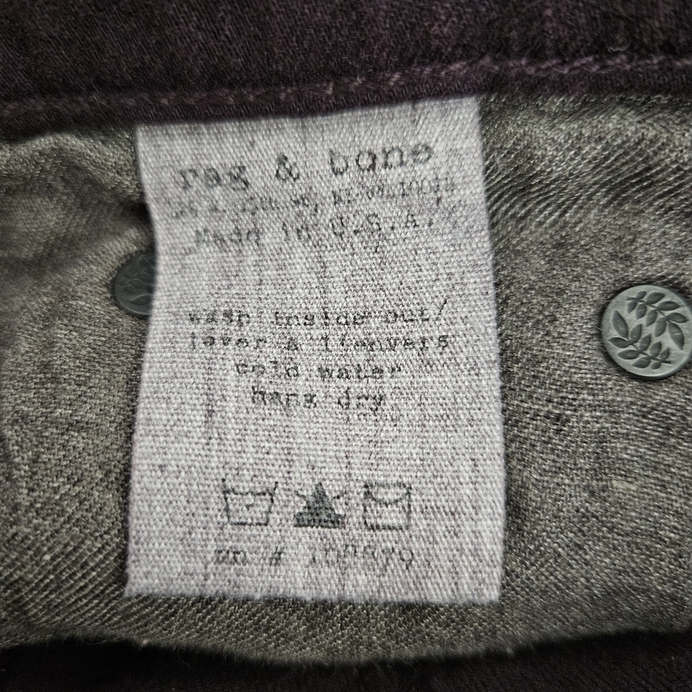 Rag & Bone Skinny Jeans Purple Mid Rise Dark Wash Denim 26 - Picture 7 of 7